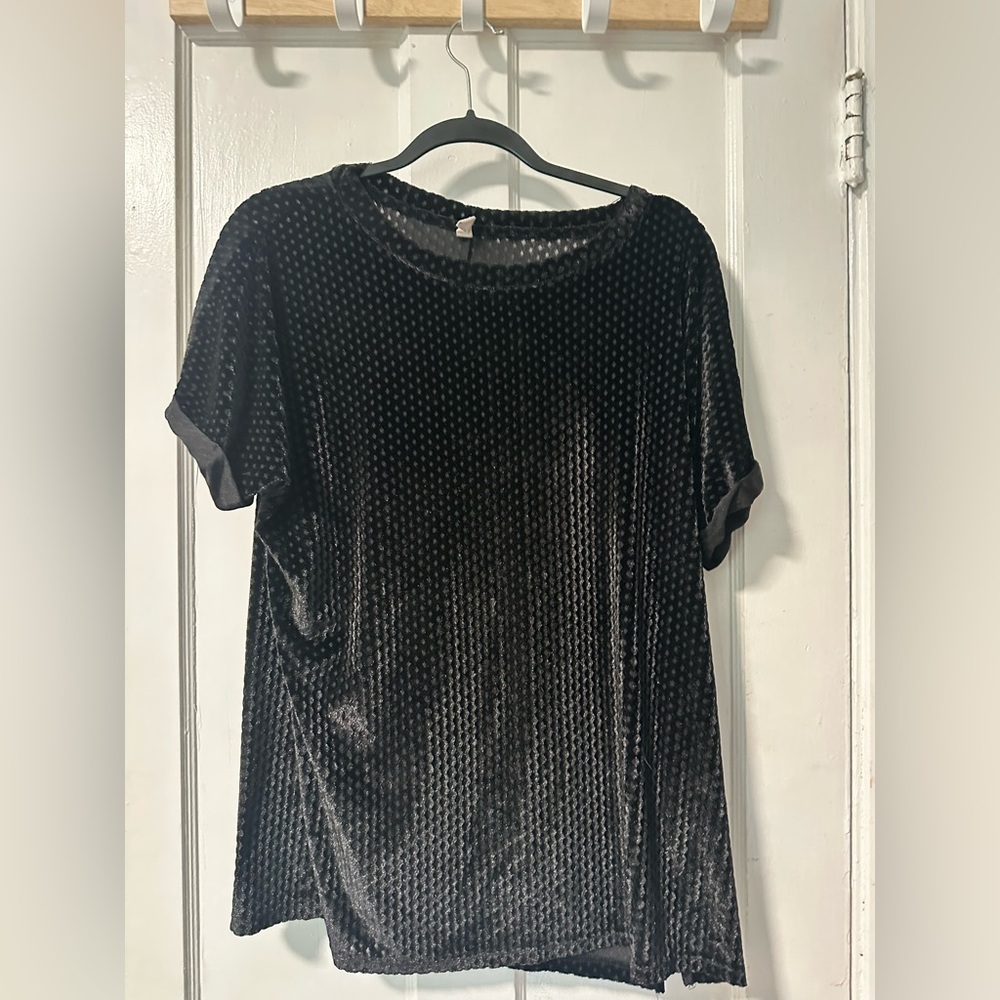 Oversized black velvet top size s/m